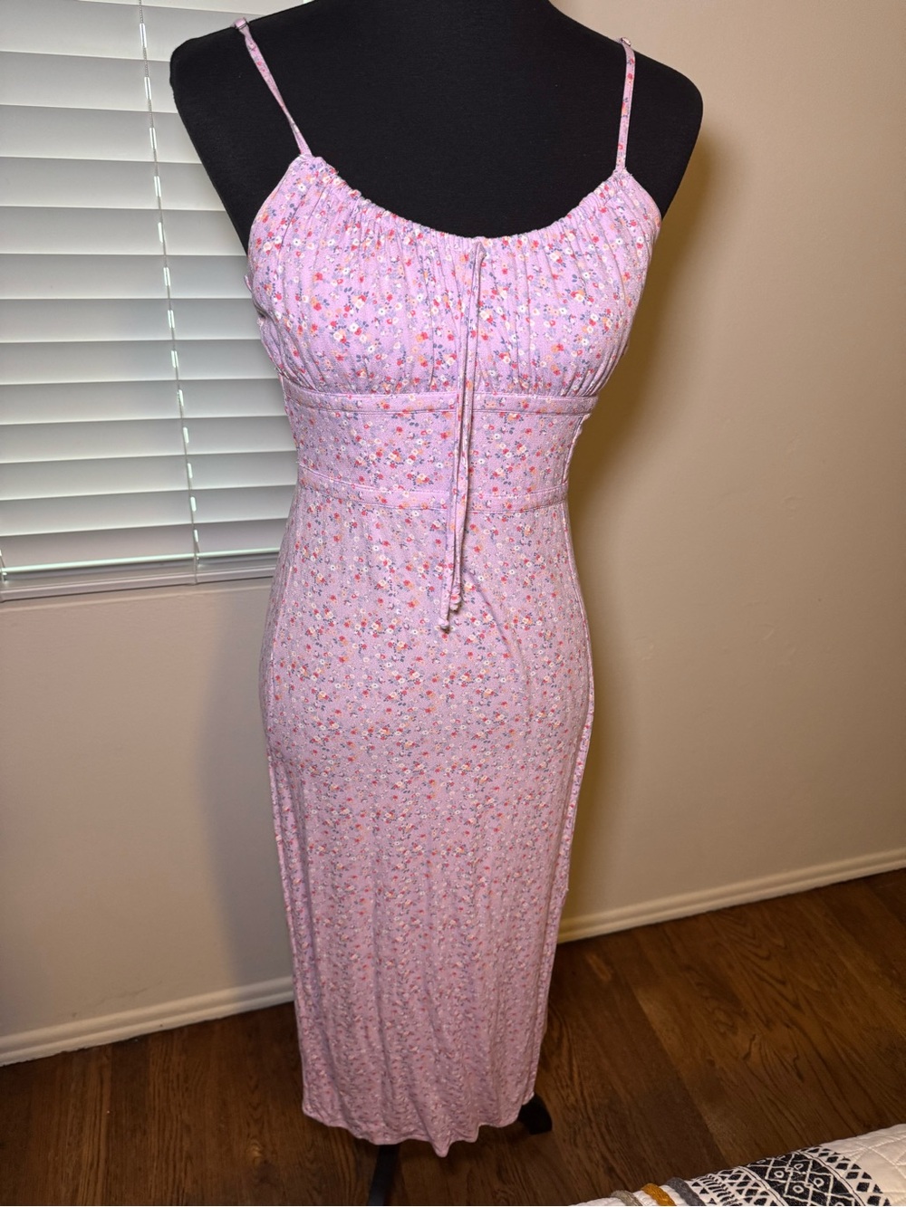 Aeropostale Light lavender Floral Spaghetti-Strap Maxi Dress